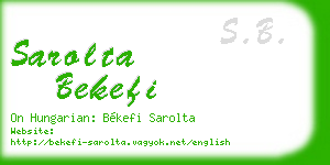 sarolta bekefi business card